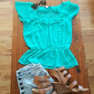 Forever21 Short Sleeve Peplum Top